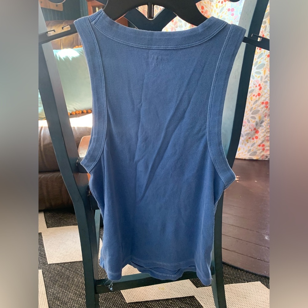 Old Navy Blue Ribbed Top - Picture 2 of 3